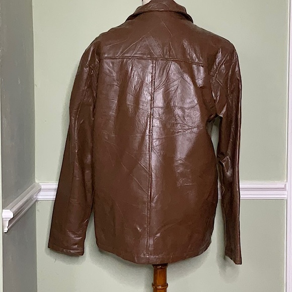 HABAND Executive Division Men’s Medium Brown Leather Coat With Zip In Lining - Picture 3 of 9